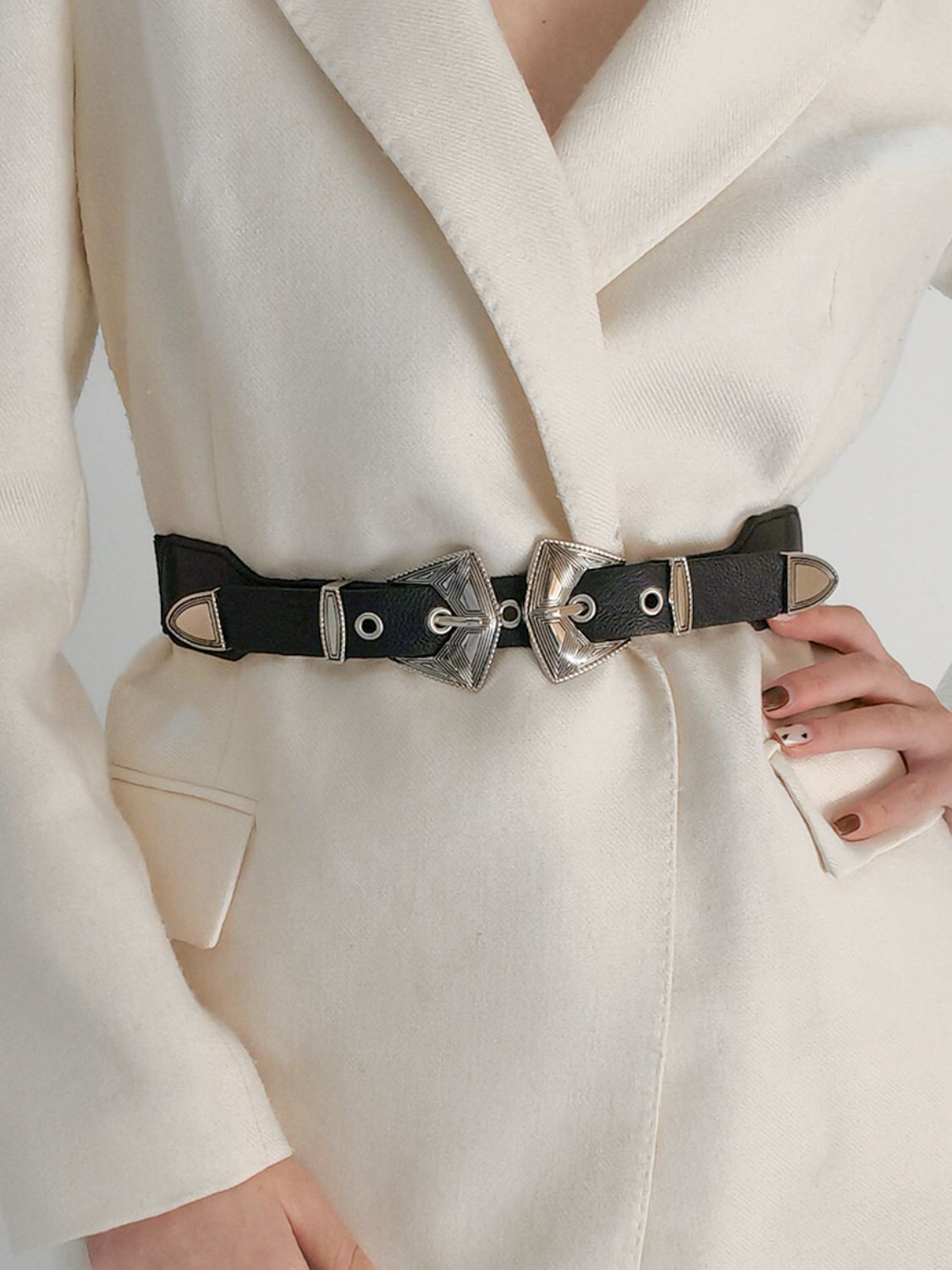 Double Buckle PU Leather Belt-Teresa&#39;s Fashionista LLC