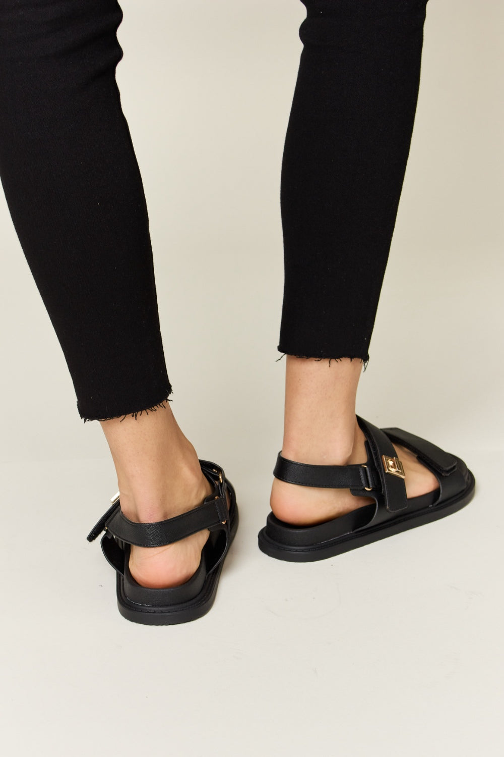 WILD DIVA Velcro Double Strap Slingback Sandals-Teresa&#39;s Fashionista LLC