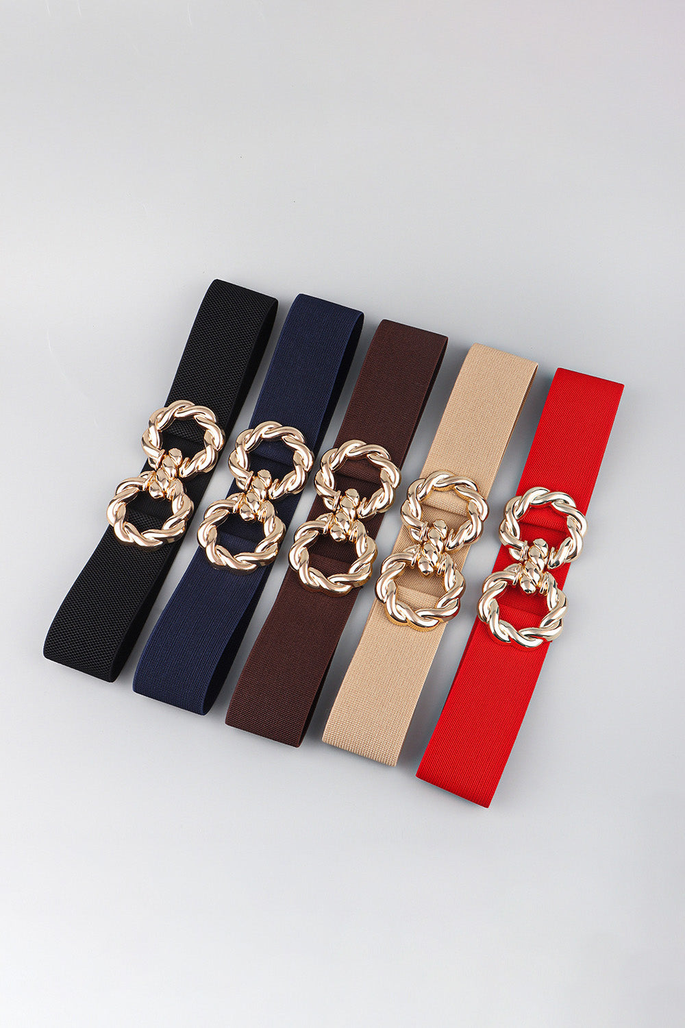 Zinc Alloy Buckle Elastic Belt-Teresa&#39;s Fashionista LLC