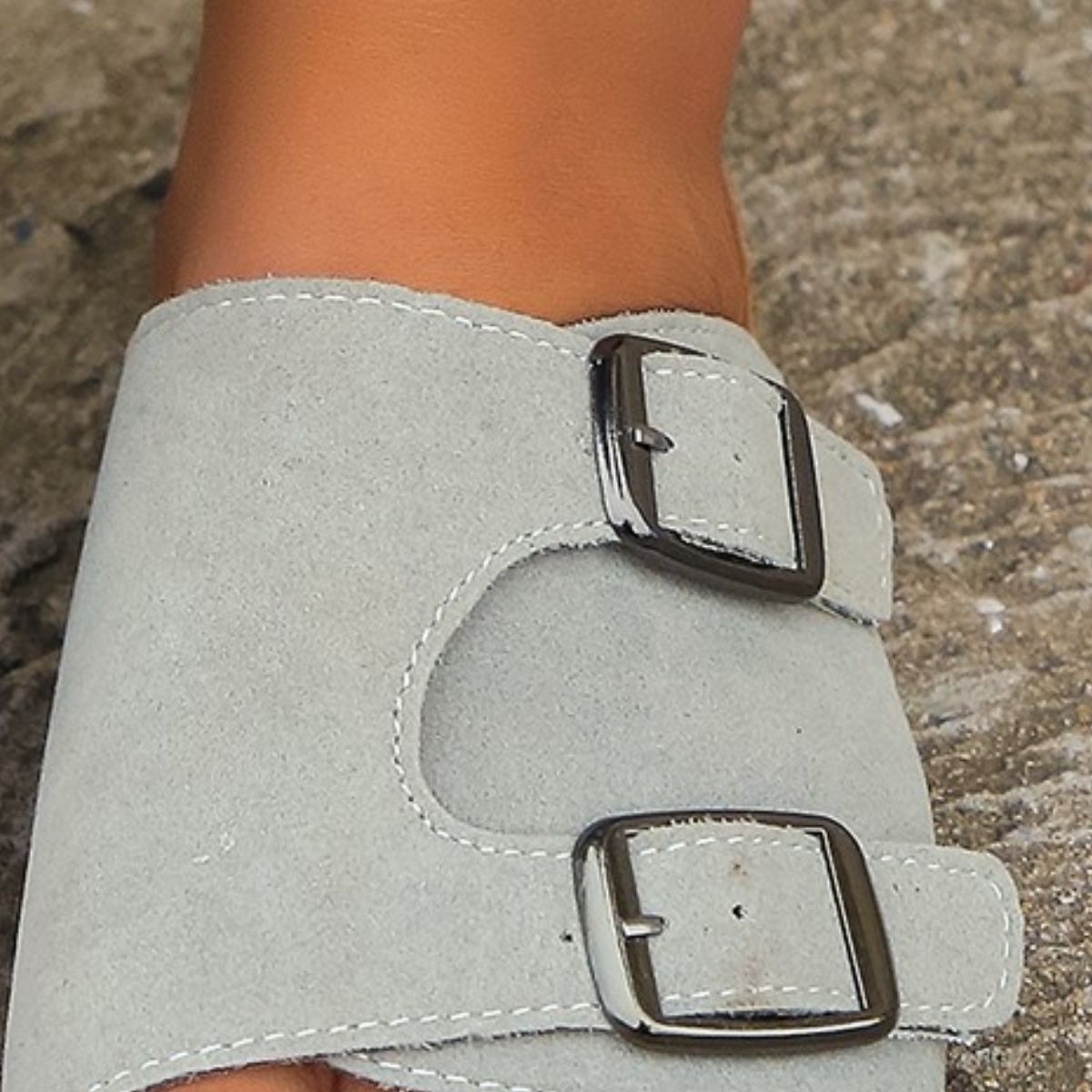 Metal Buckle Open Toe Sandals-Teresa&#39;s Fashionista LLC