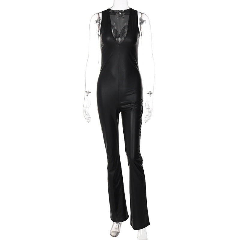 European And American Sleeveless Slim Jumpsuit Women-Teresa&#39;s Fashionista LLC