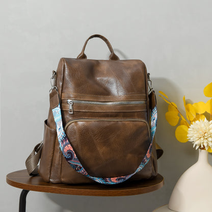 PU Leather Adjustable Strap Backpack Bag-Teresa&#39;s Fashionista LLC