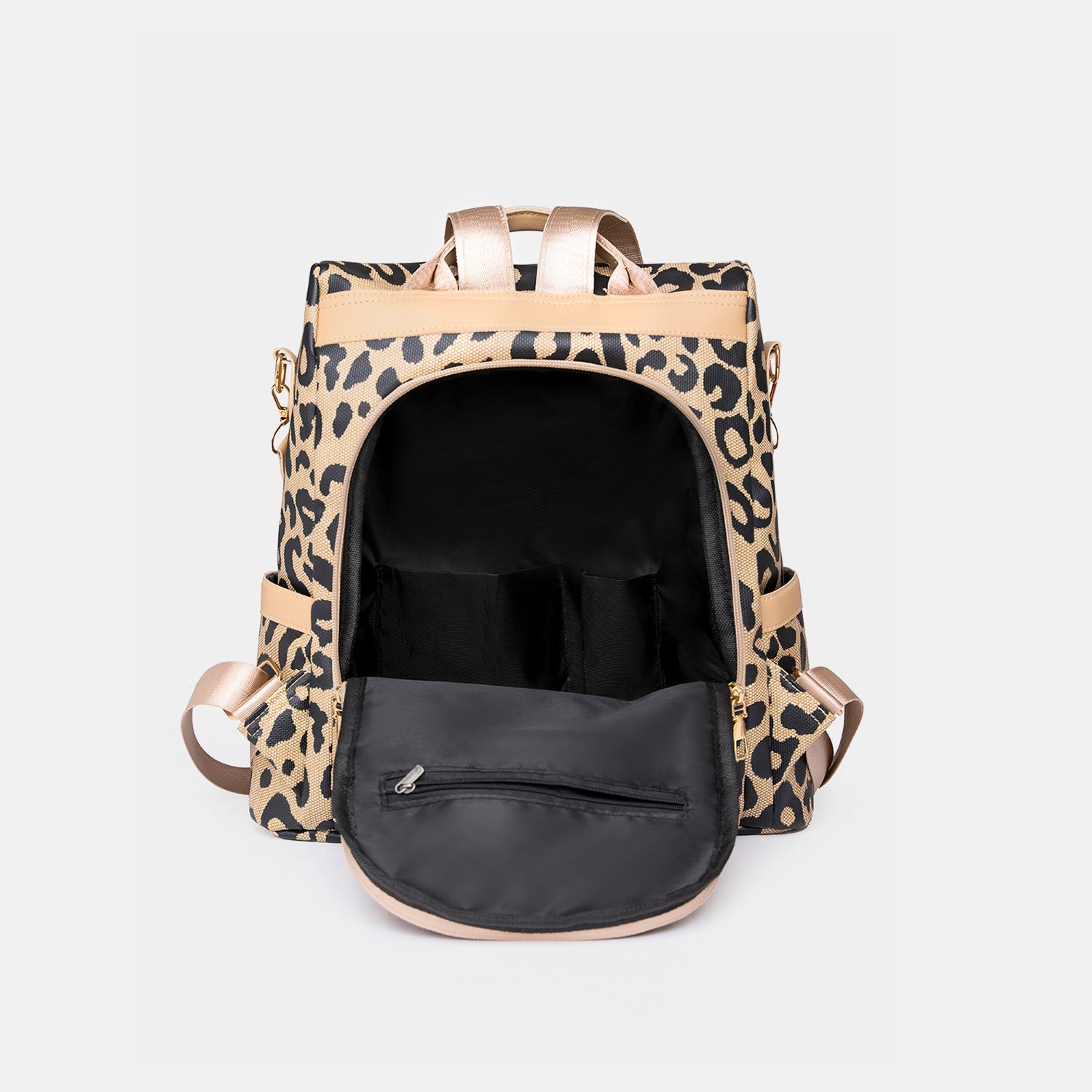 Leopard PU Leather Backpack Bag-Teresa&#39;s Fashionista LLC