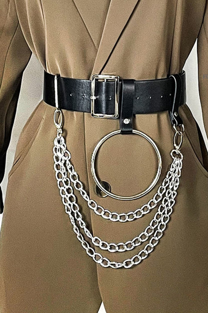 PU Belt with Chain-Teresa&#39;s Fashionista LLC