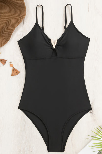 Cutout Spaghetti Strap One-Piece Swimwear-Teresa&#39;s Fashionista LLC