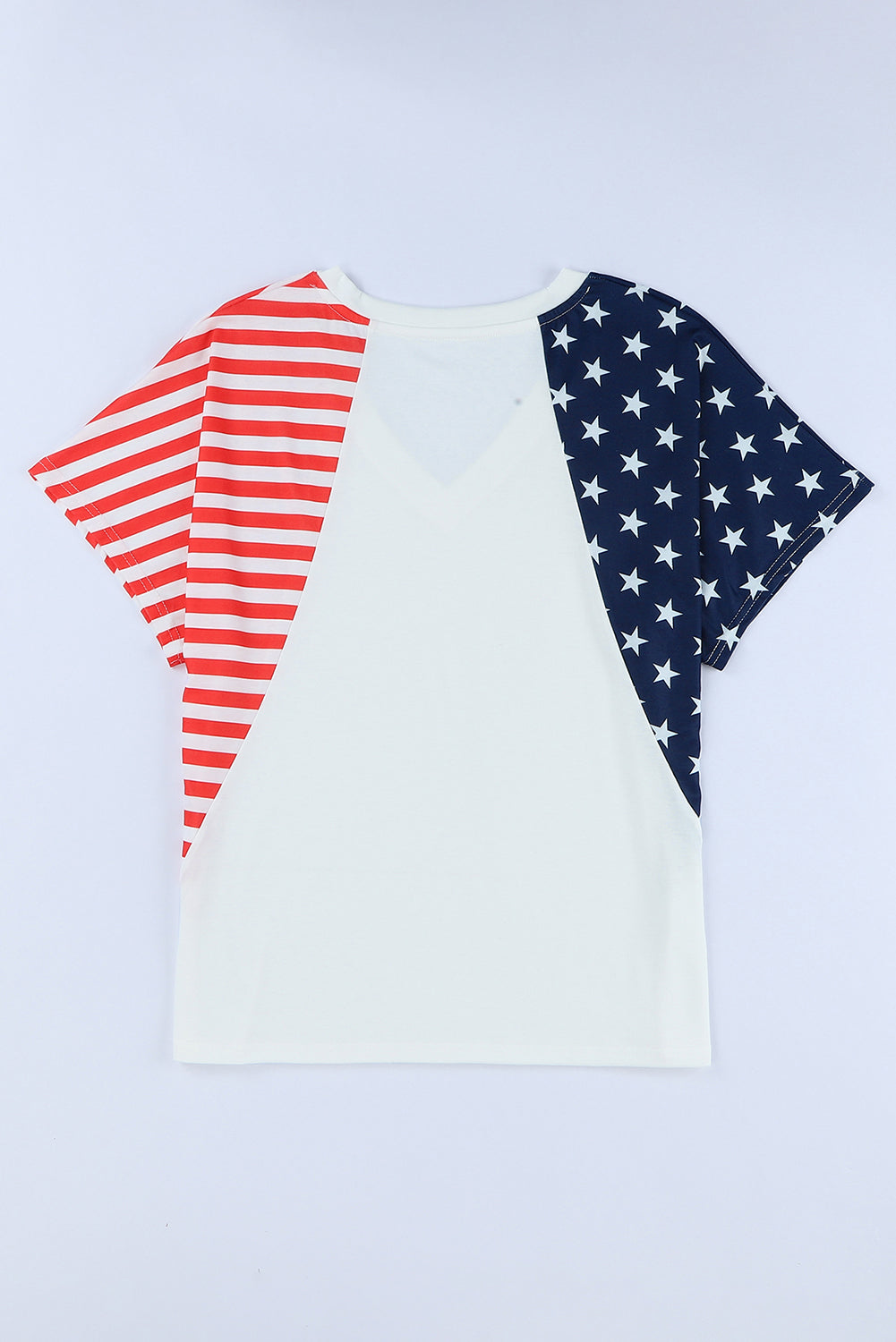 Stars and Stripes V-Neck Tee Shirt-Teresa&#39;s Fashionista LLC