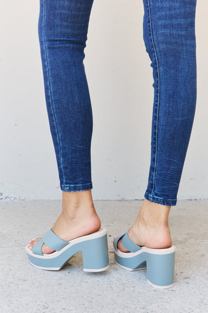 Weeboo Cherish The Moments Contrast Platform Sandals in Misty Blue-Teresa&#39;s Fashionista LLC