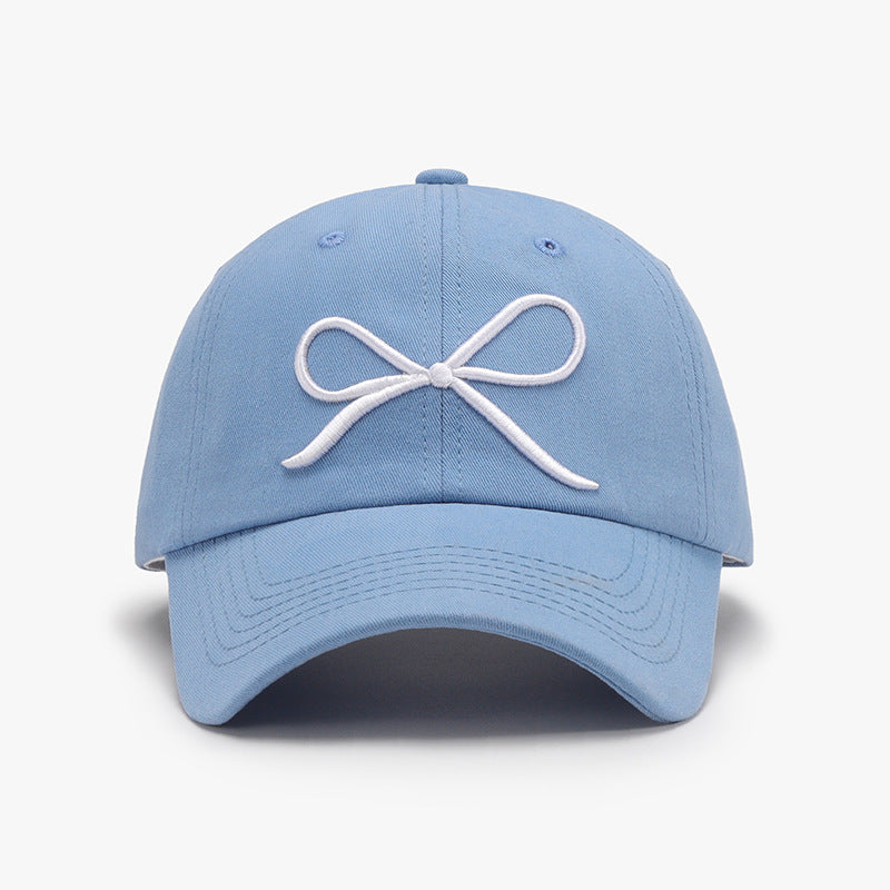 Bow Embroidered Cotton Baseball Cap-Teresa&#39;s Fashionista LLC