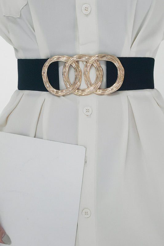 Zinc Alloy Buckle Elastic Wide Belt-Teresa&#39;s Fashionista LLC