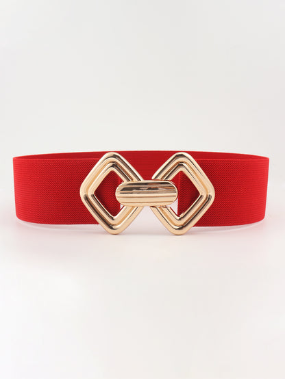 Geometric Buckle Elastic Wide Belt-Teresa&#39;s Fashionista LLC