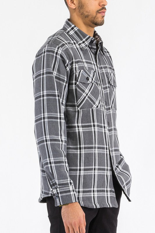 Mens Quilted Padded Flannel-Teresa&#39;s Fashionista LLC