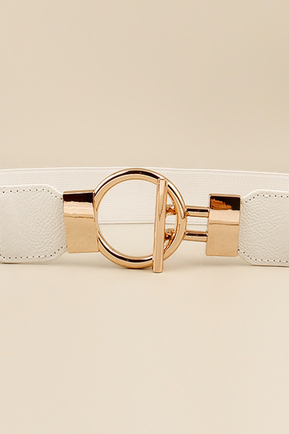 Circle Shape Buckle Zinc Alloy Buckle PU Leather Belt-Teresa&#39;s Fashionista LLC