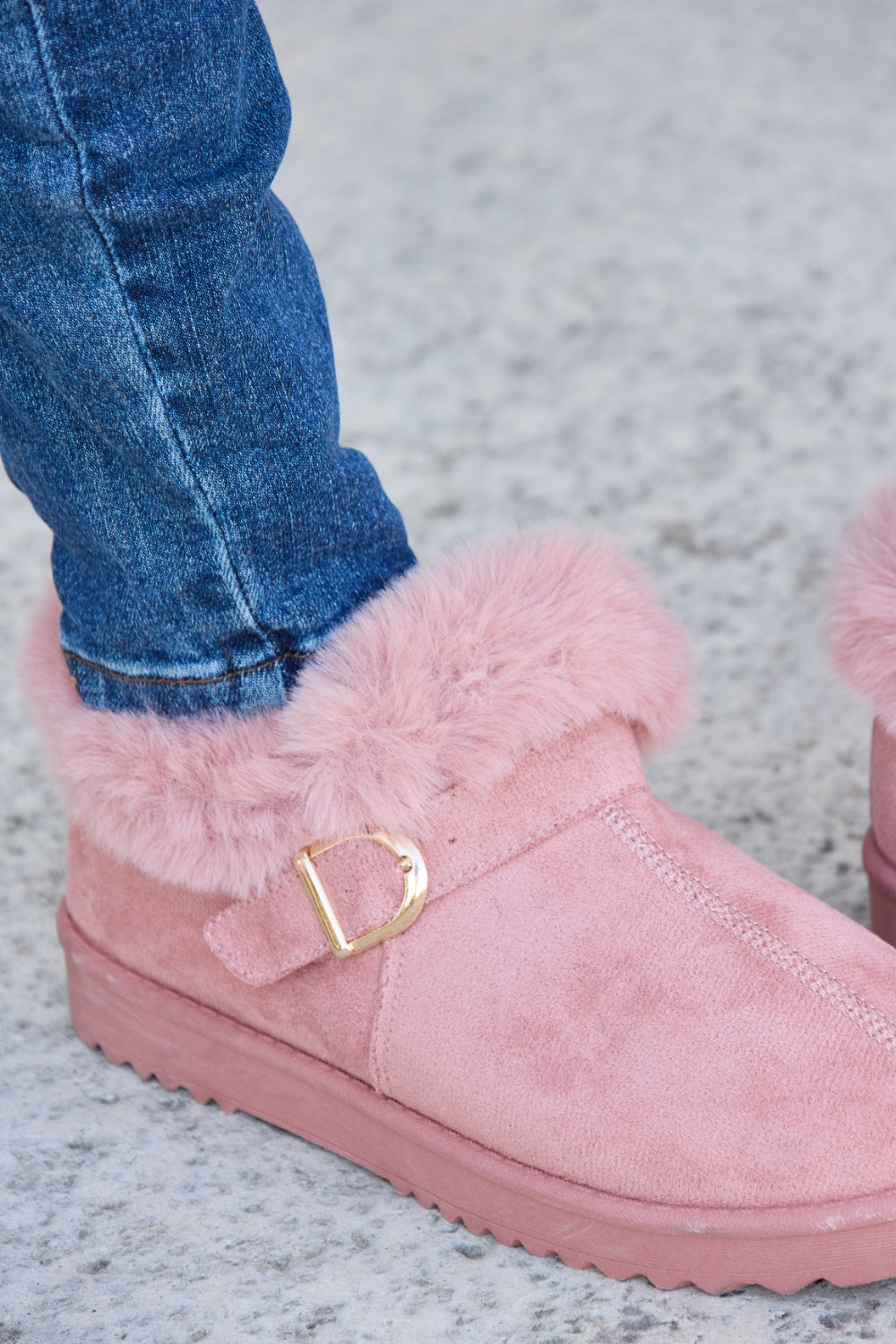 Forever Link Furry Chunky Thermal Ankle Boots-Teresa&#39;s Fashionista LLC