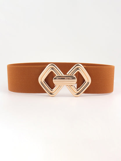 Geometric Buckle Elastic Wide Belt-Teresa&#39;s Fashionista LLC