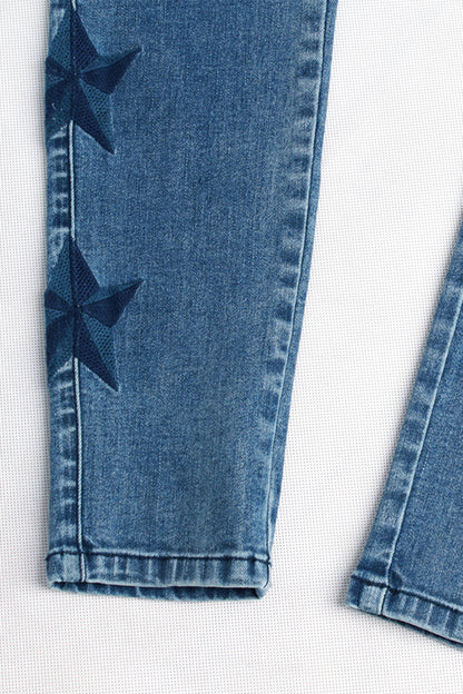 Star Pattern Skinny Jeans-Teresa&#39;s Fashionista LLC