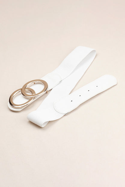 Zinc Alloy Buckle Elastic PU Belt-Teresa&#39;s Fashionista LLC