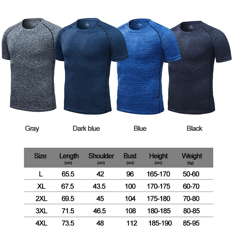 Men's Quick Dry Compression Running T-Shirts: Fitness & Soccer Sportswear-Teresa&#39;s Fashionista LLC