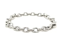 Sterling Silver Rhodium Plated Fancy Charm Bracelet