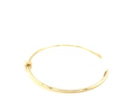 14k Yellow Gold Polished Cuff Bangle with Knot