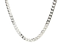 Rhodium Plated 4.7mm Sterling Silver Curb Style Chain