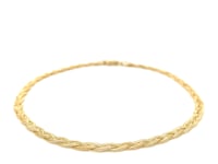 3.5mm 14k Yellow Braided Foxtail Anklet