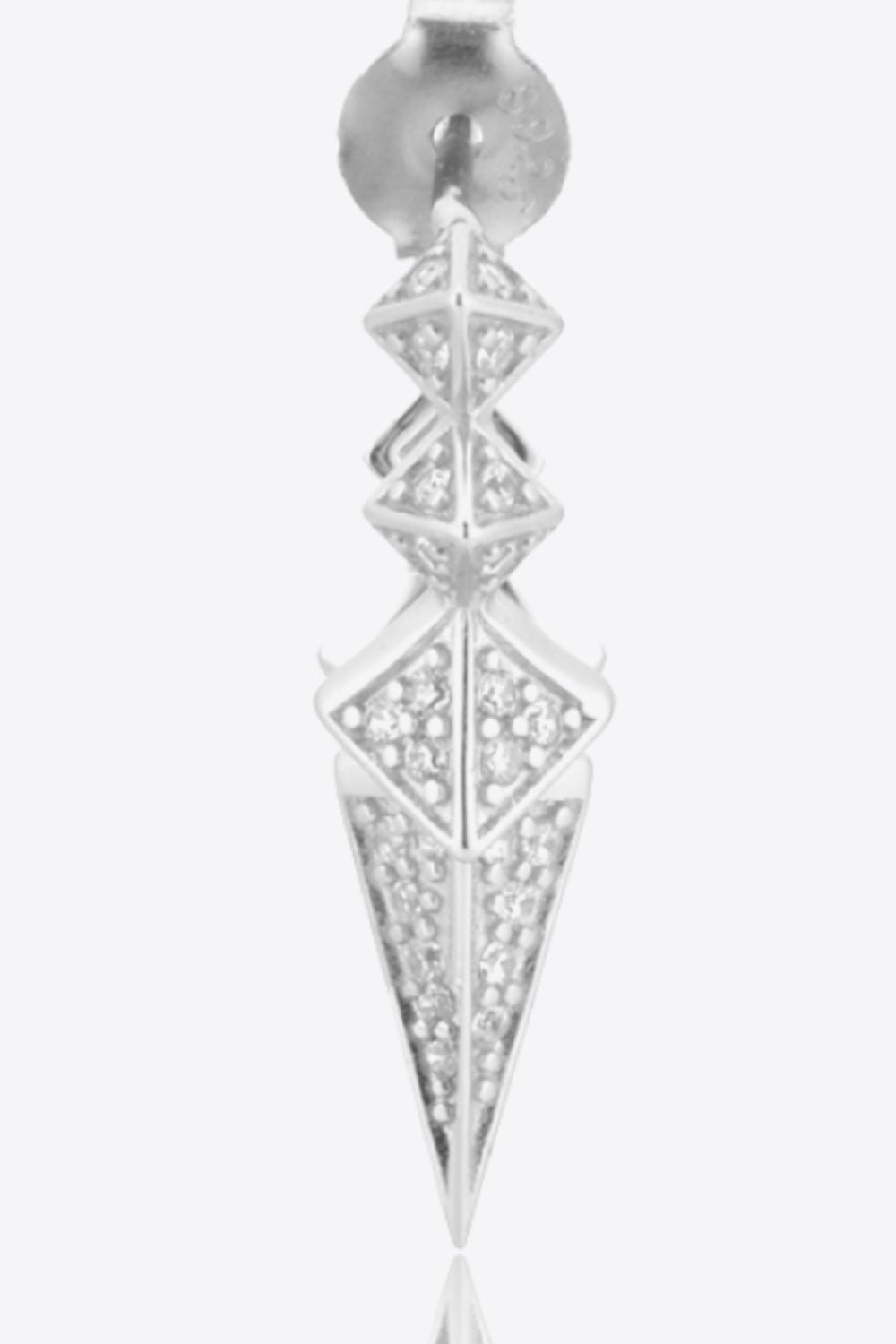 Geometric Zircon Decor 925 Sterling Silver Earrings-Teresa&#39;s Fashionista LLC