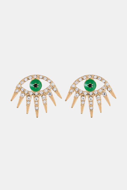 Evil Eye Rhinestone Dangle Earrings-Teresa&#39;s Fashionista LLC