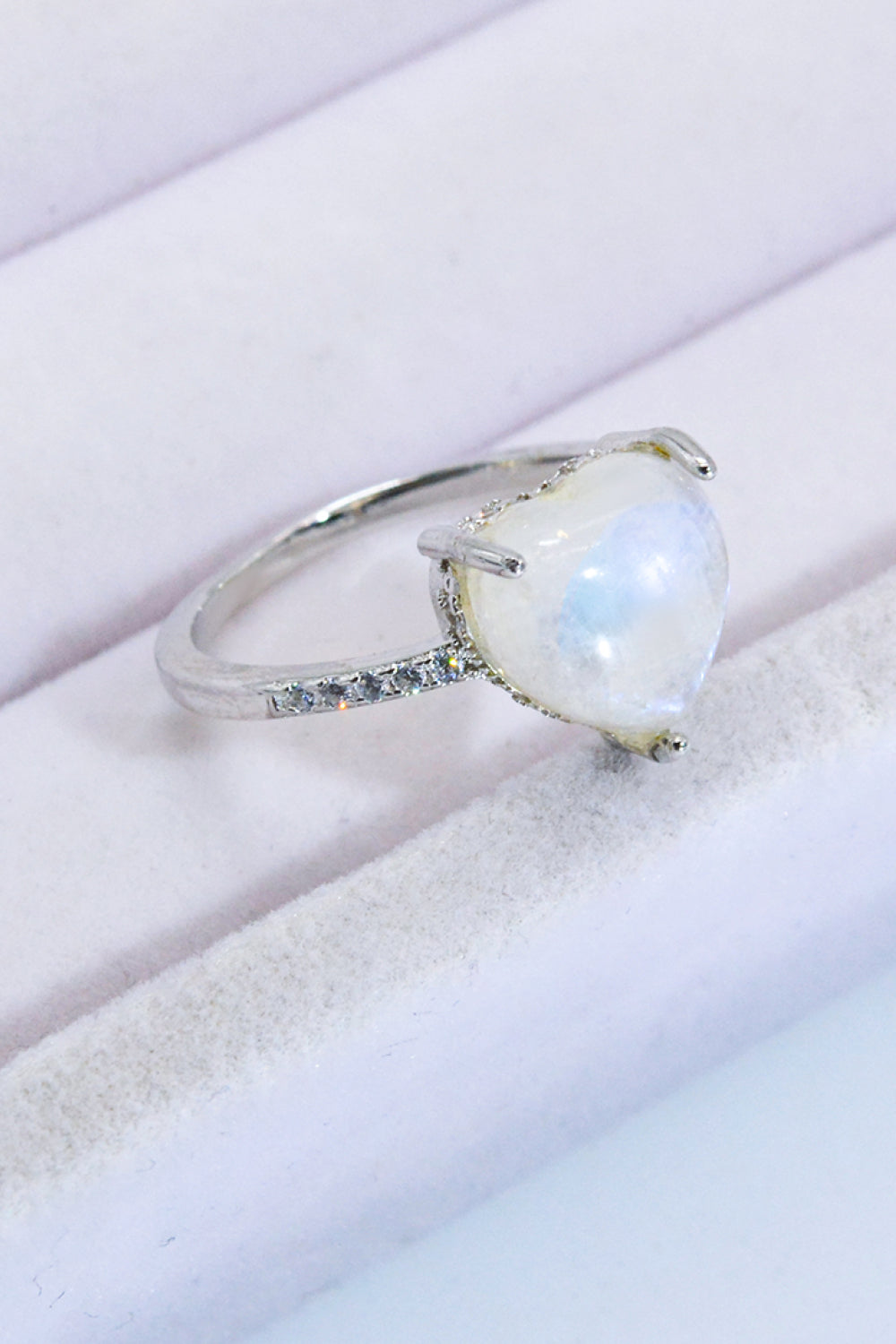 Heart-Shaped Natural Moonstone Ring-Teresa&#39;s Fashionista LLC