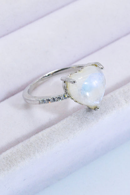 Heart-Shaped Natural Moonstone Ring-Teresa&#39;s Fashionista LLC