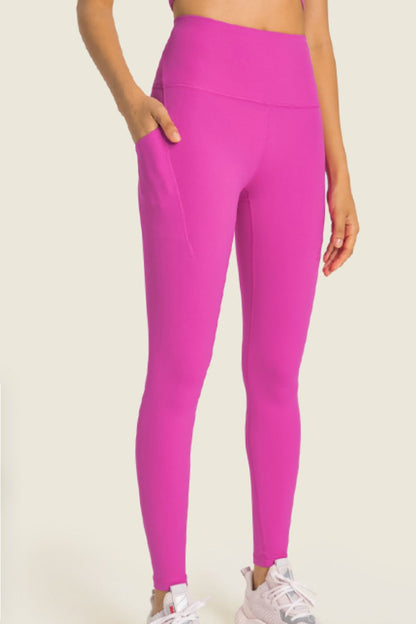 High-Rise Wide Waistband Pocket Yoga Leggings-Teresa&#39;s Fashionista LLC