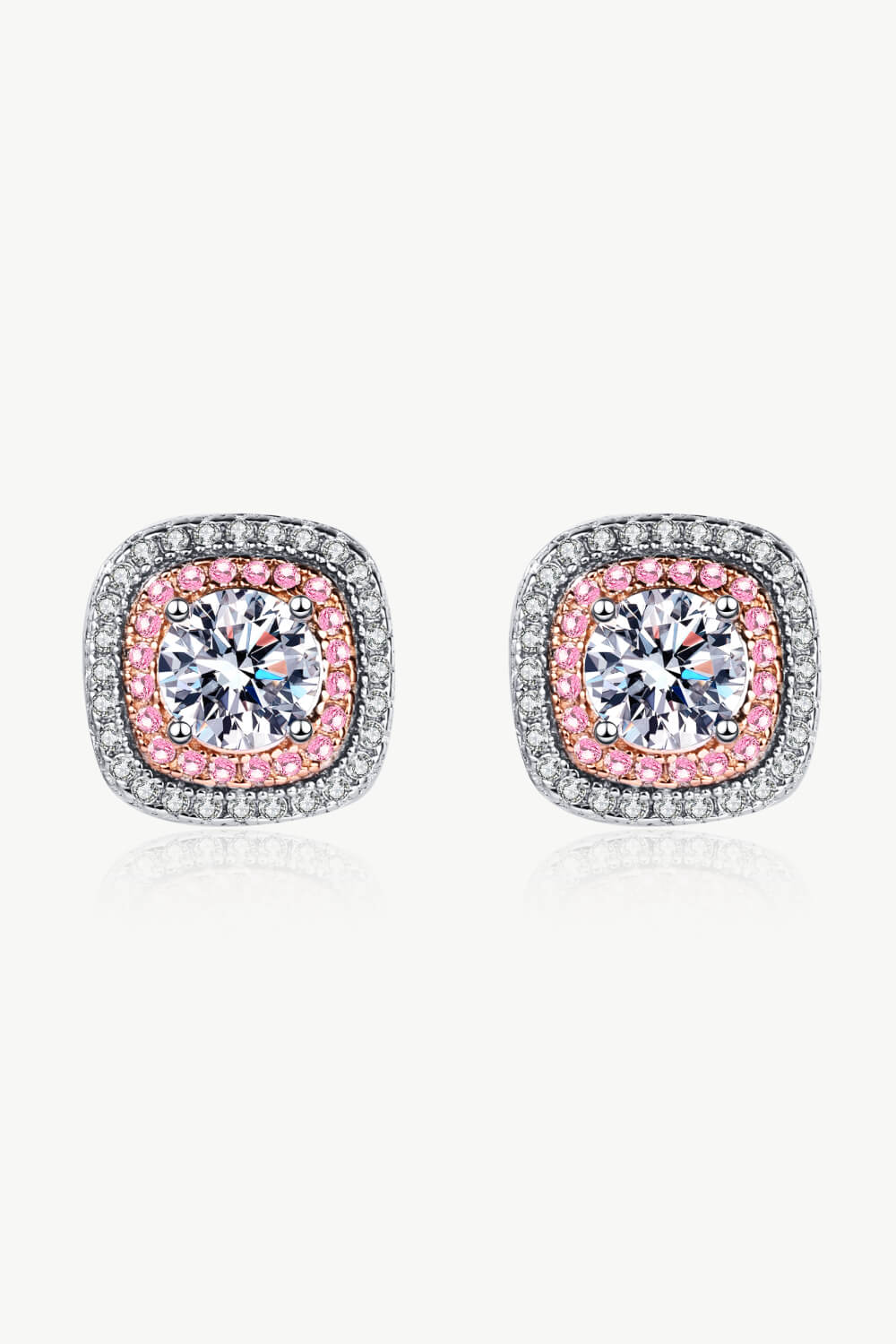 Geometric Moissanite Stud Earrings-Teresa&#39;s Fashionista LLC