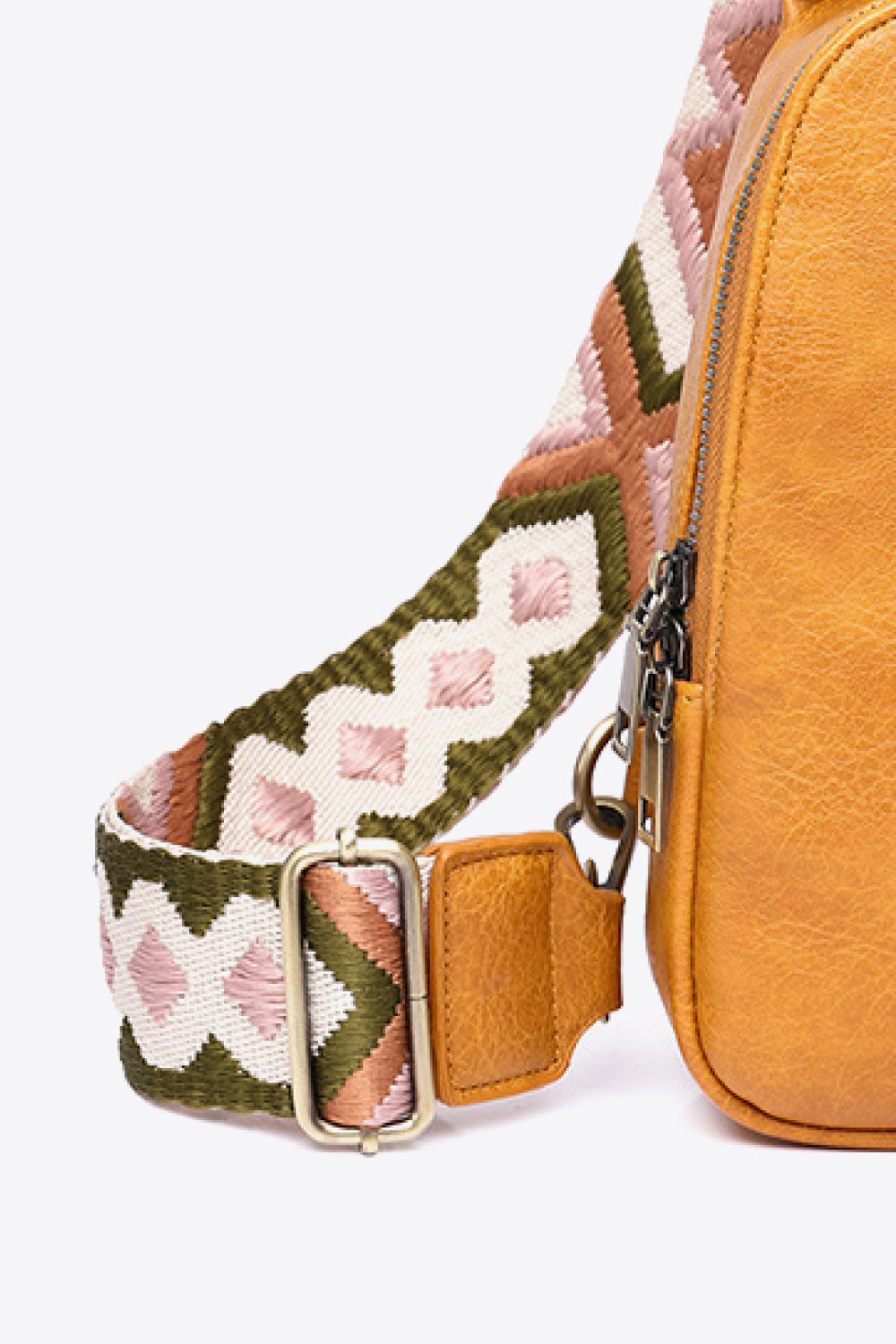 Random Pattern Adjustable Strap PU Leather Sling Bag-Teresa&#39;s Fashionista LLC