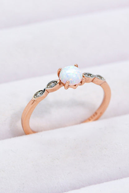 Opal Contrast Platinum-Plated Ring-Teresa&#39;s Fashionista LLC