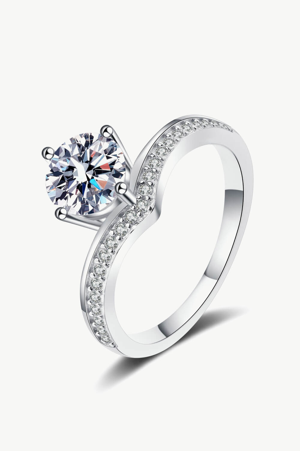 925 Sterling Silver Ring with 1 Carat Moissanite-Teresa&#39;s Fashionista LLC