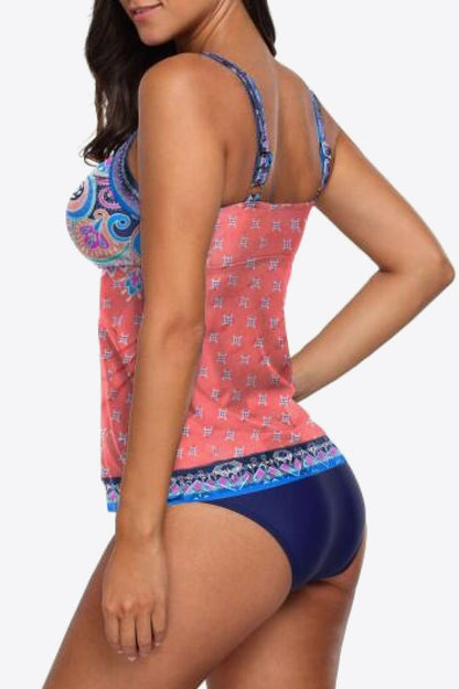 Printed Adjustable Strap Tankini Set-Teresa&#39;s Fashionista LLC