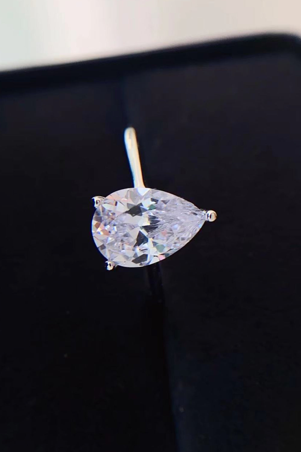 Classic Teardrop 2 Carat Moissanite Ring-Teresa&#39;s Fashionista LLC