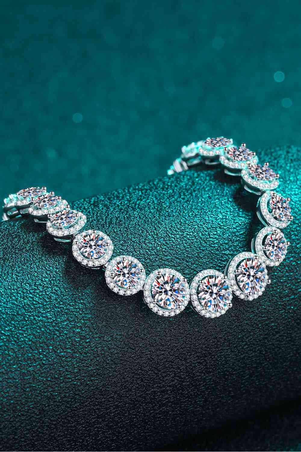 925 Sterling Silver 10.4 Carat Moissanite Bracelet-Teresa&#39;s Fashionista LLC