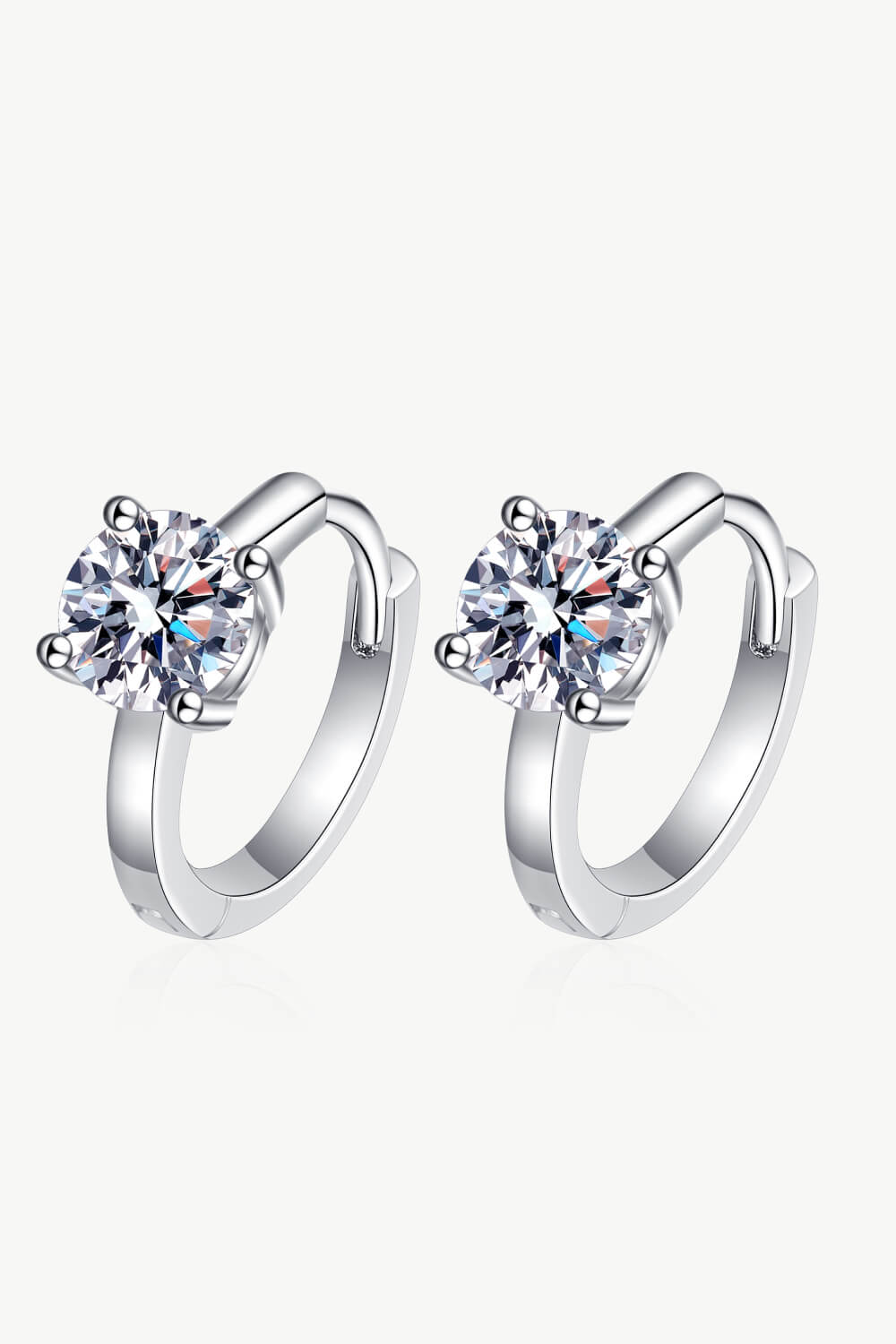 Moissanite Huggie Earrings-Teresa&#39;s Fashionista LLC