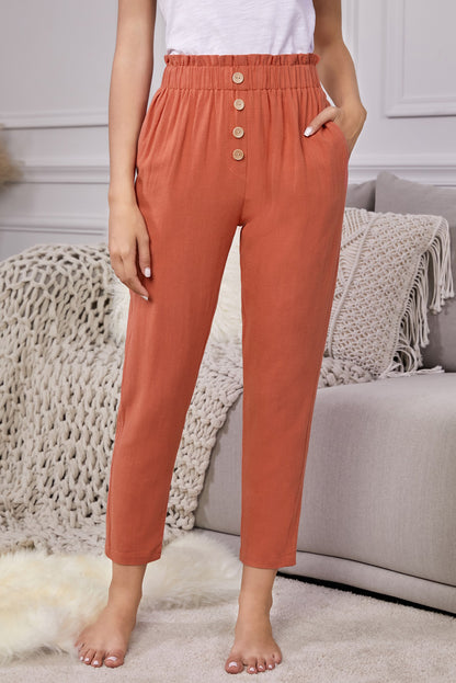 Linen Blend Pocketed Pants-Teresa&#39;s Fashionista LLC