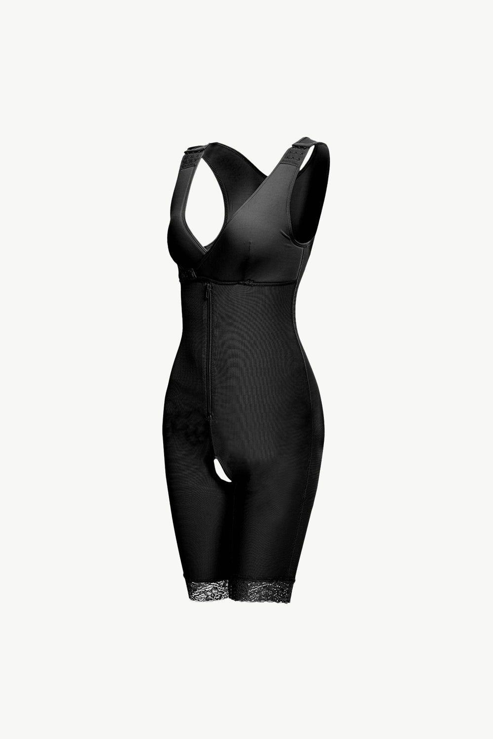 Full Size Lace Trim Shapewear with Zipper-Teresa&#39;s Fashionista LLC