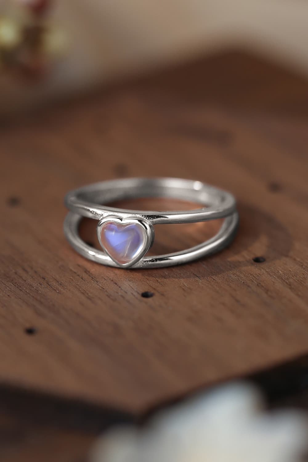 Moonstone Heart 925 Sterling Silver Ring-Teresa&#39;s Fashionista LLC