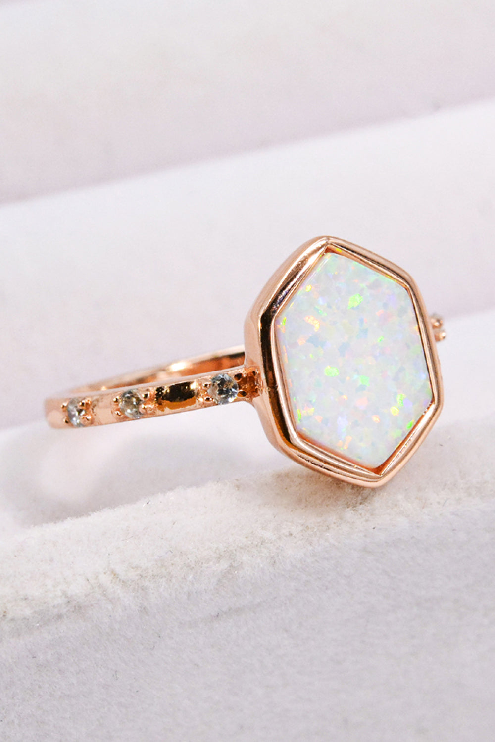 Opal Hexagon 925 Sterling Silver Ring-Teresa&#39;s Fashionista LLC