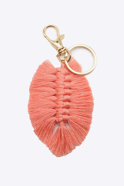 Assorted 4-Pack Leaf Shape Fringe Keychain-Teresa&#39;s Fashionista LLC