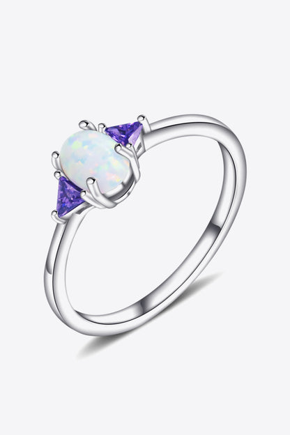 Contrast 925 Sterling Silver Opal Ring-Teresa&#39;s Fashionista LLC