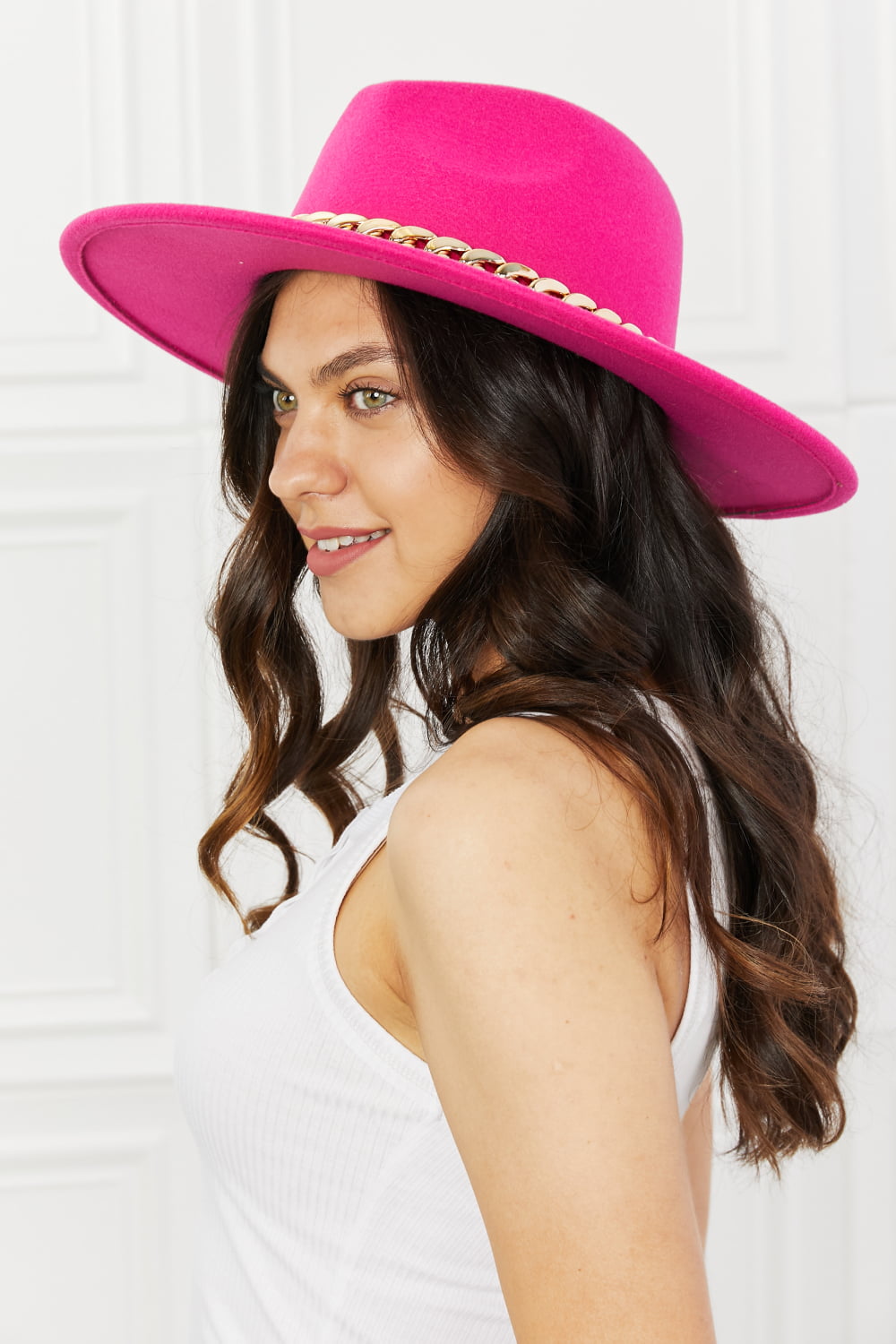 Fame Keep Your Promise Fedora Hat in Pink-Teresa&#39;s Fashionista LLC