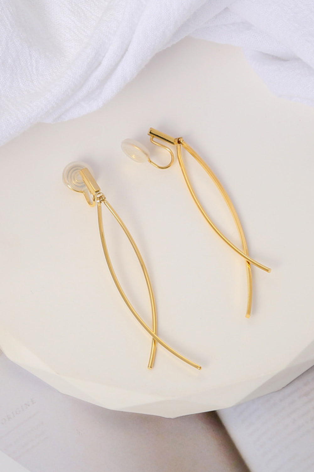 18K Gold Plated Clip-On Earrings-Teresa&#39;s Fashionista LLC