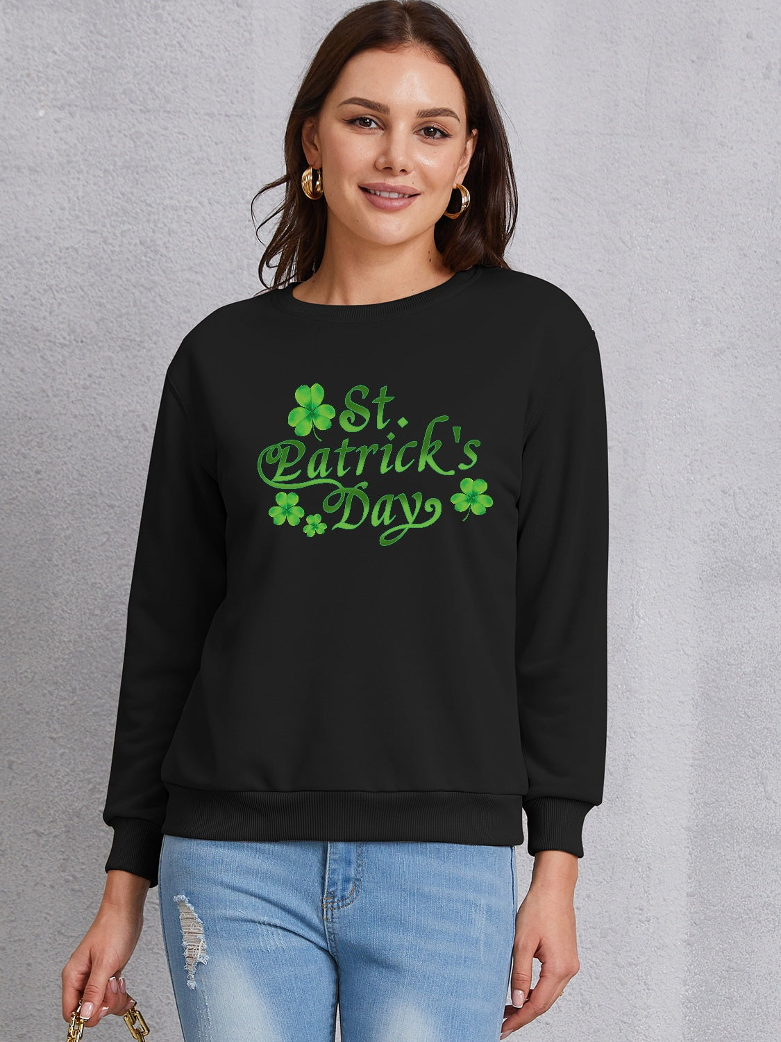 ST. PATRICK'S DAY Round Neck Dropped Shoulder Sweatshirt-Teresa&#39;s Fashionista LLC