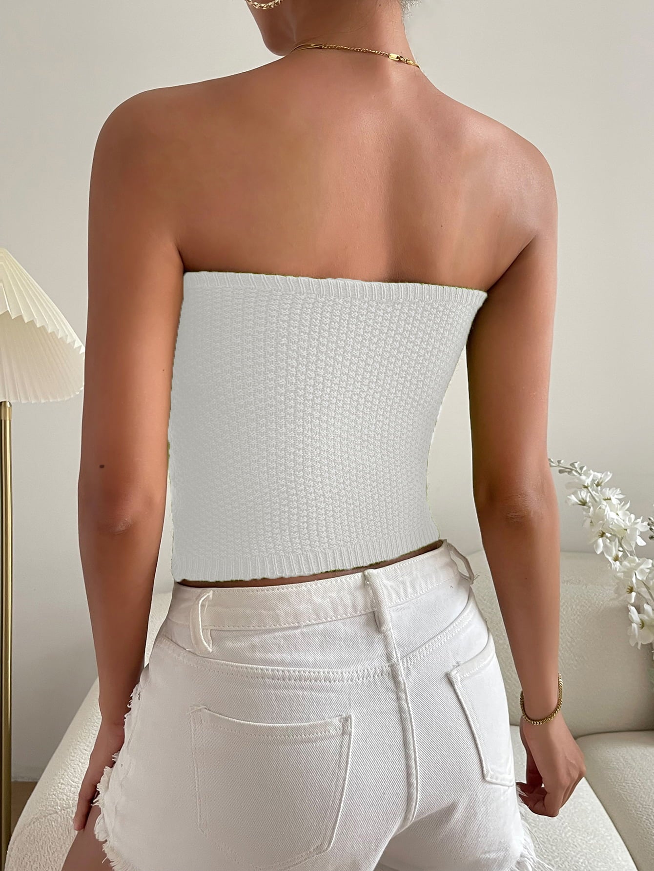 Sweetheart Neck Knit Tube Top-Teresa&#39;s Fashionista LLC