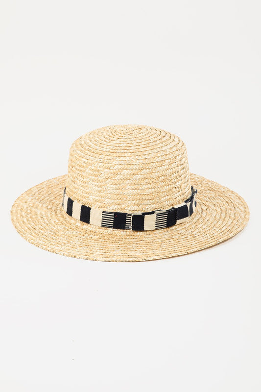 Fame Strap Wide Brim Straw Hat-Teresa&#39;s Fashionista LLC