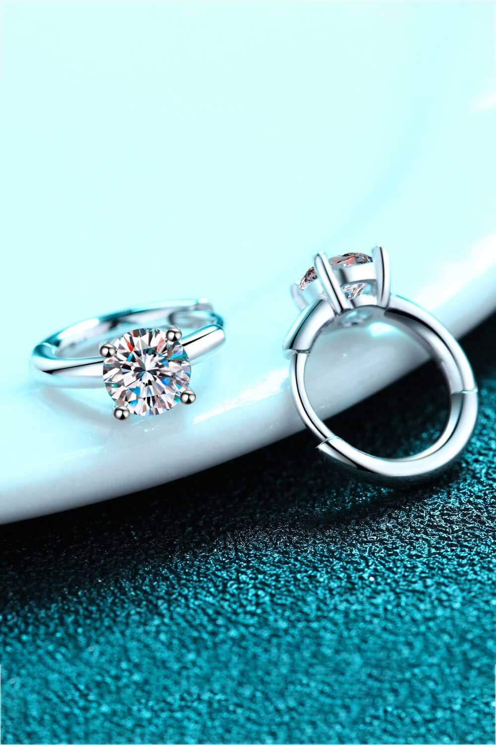 Moissanite Huggie Earrings-Teresa&#39;s Fashionista LLC